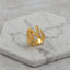Brass With 18K Yellow Gold Plated English Letters Alphabet Rings Size Adjustable Jewelry WAAMII N  