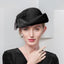 Bristish Style Wool Pillbox Hat Fascinator Derby Church Hat WB5233 Accessories WAAMII Black  