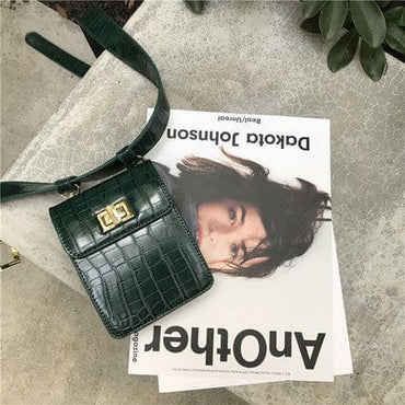 Bristol Crocodile Pattern Eco Leather Waist Bags - green - Luxury bags by WAAMII