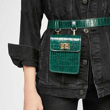 Bristol Crocodile Pattern Eco Leather Waist Bags - - Luxury bags by WAAMII