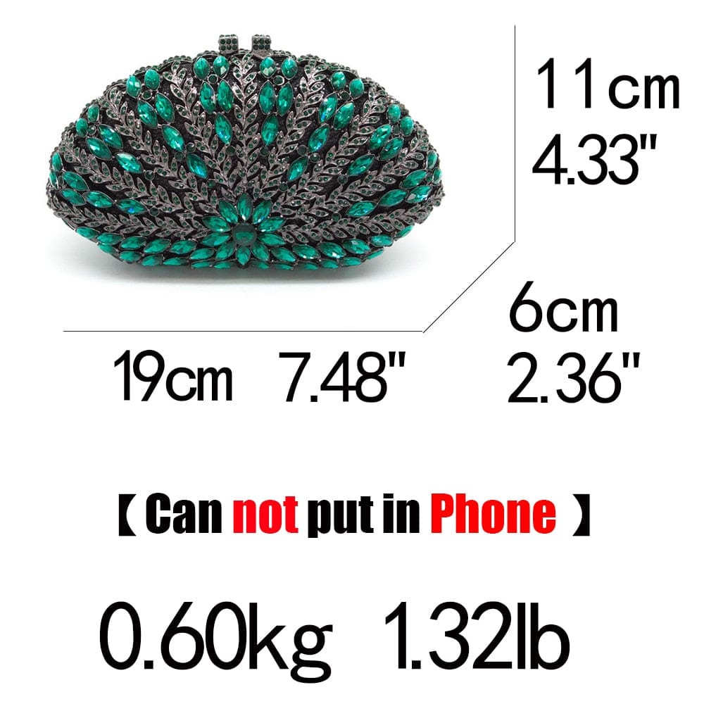 Cecilia Green Emerald Diamond Clutch - - Luxury bags by WAAMII