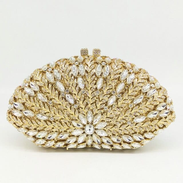 Cecilia Green Emerald Diamond Clutch - Gold Silver - Luxury bags by WAAMII
