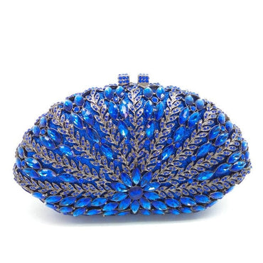 Cecilia Green Emerald Diamond Clutch - Blue - Luxury bags by WAAMII