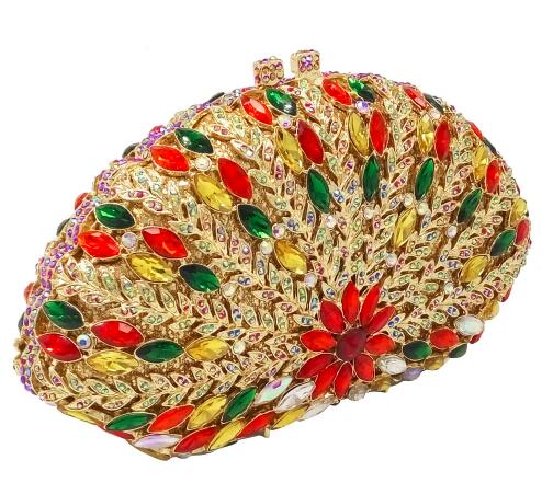 Cecilia Green Emerald Diamond Clutch - Multicolor - Luxury bags by WAAMII