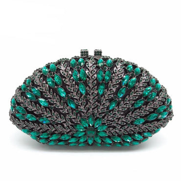 Cecilia Green Emerald Diamond Clutch - Green - Luxury bags by WAAMII