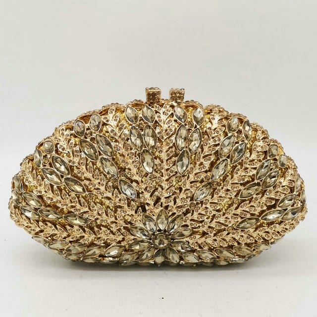 Cecilia Green Emerald Diamond Clutch - Gold - Luxury bags by WAAMII
