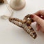 Chic  Leopard Print Flannel Hair Clip Accessories WAAMII   