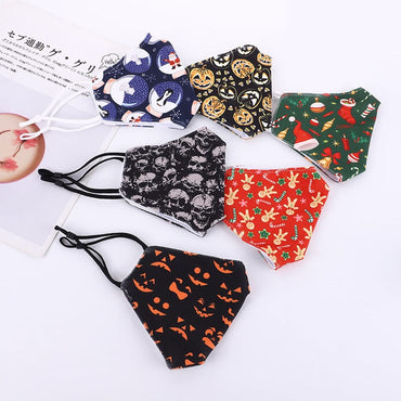 Christmas Halloween Pumpkin Skull Print 100% Cotton Fashion Masks-H38 - - Luxury Accessories by WAAMII