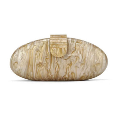 Classic Acrylic Marble Box Pincushion Clutch - With Basic Metal Chain - Luxury bags by WAAMII