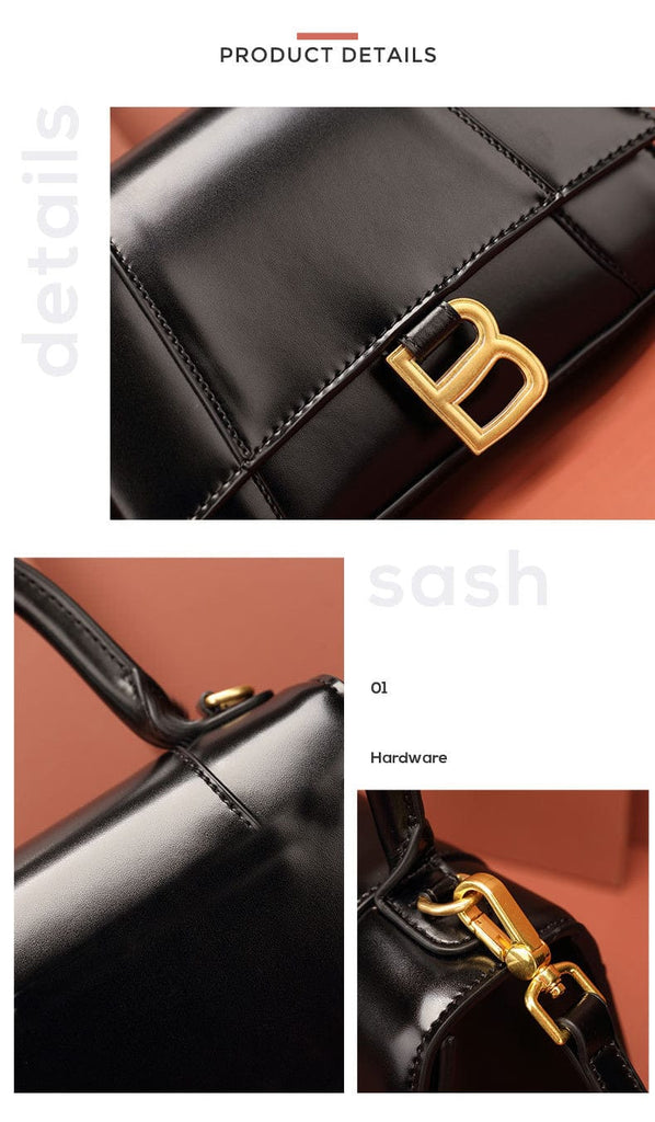 Claudie Hourglass Croc Top Handle Leather Handbag Tote bags WAAMII   