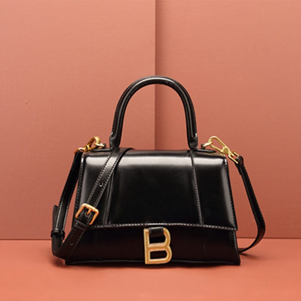 Claudie Hourglass Croc Top Handle Leather Handbag Tote bags WAAMII   