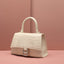 Claudie Hourglass Croc Top Handle Leather Handbag Tote bags WAAMII silver buckle off white  