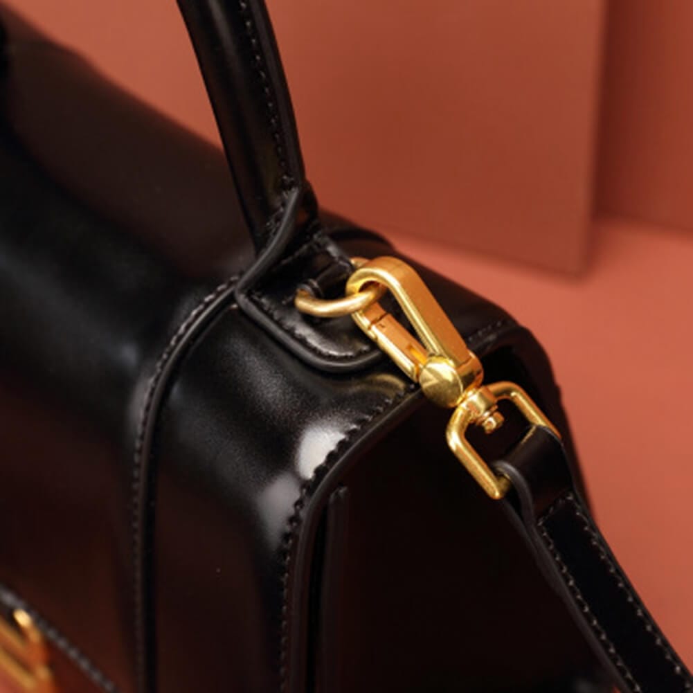 Claudie Hourglass Croc Top Handle Leather Handbag Tote bags WAAMII   