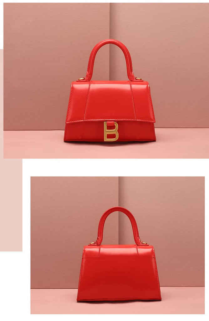 Claudie Hourglass Croc Top Handle Leather Handbag Tote bags WAAMII   