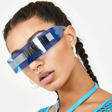 Cobalt Robo Raver Shield Cool Sunglasses - - Luxury Accessories by WAAMII