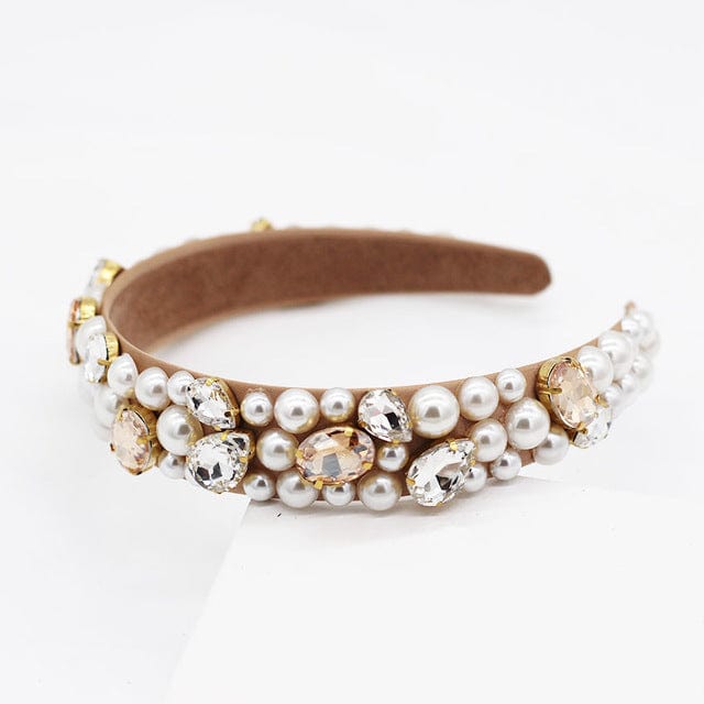 Colored Rhinestones Pearl Jeweled Headband WH938 Accessories WAAMII 1  