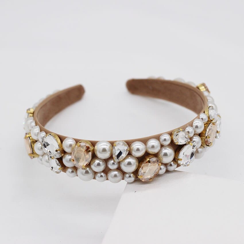 Colored Rhinestones Pearl Jeweled Headband WH938 Accessories WAAMII   