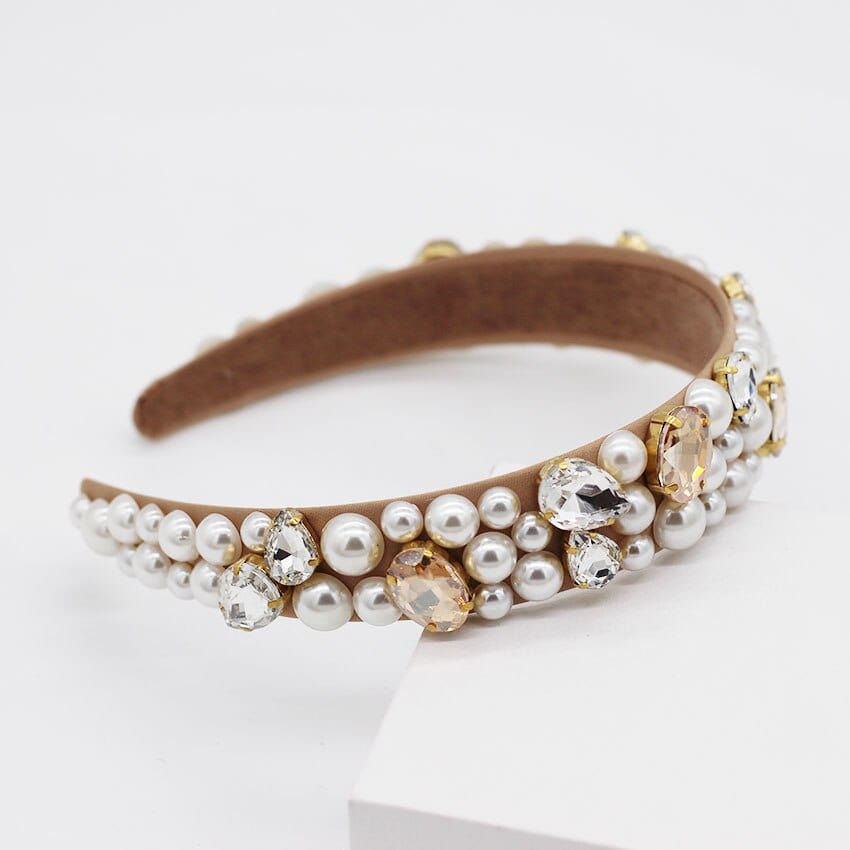 Colored Rhinestones Pearl Jeweled Headband WH938 Accessories WAAMII   