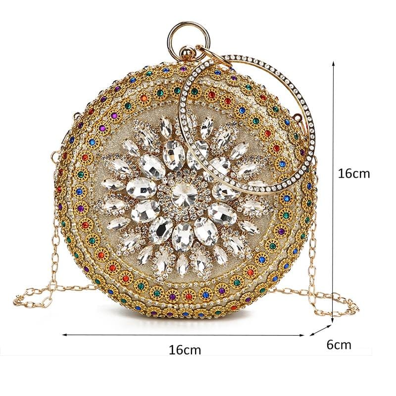 Colorful Rhinestone Crystal Round Ball Clutch - - Luxury bags by WAAMII