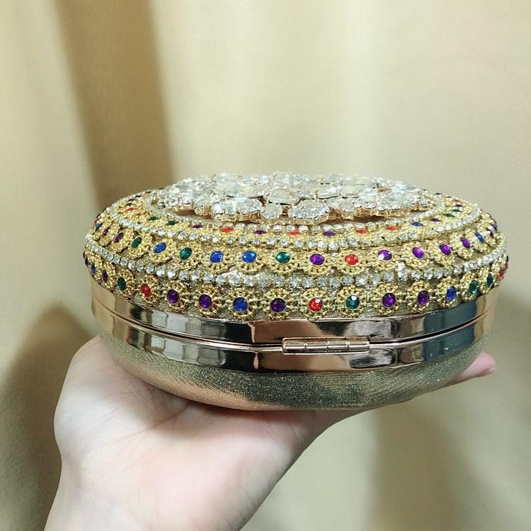 Colorful Rhinestone Crystal Round Ball Clutch - - Luxury bags by WAAMII