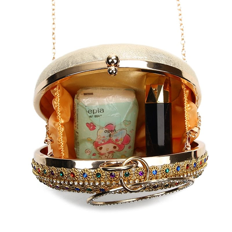 Colorful Rhinestone Crystal Round Ball Clutch - - Luxury bags by WAAMII