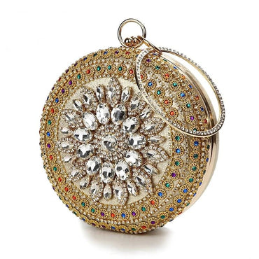 Colorful Rhinestone Crystal Round Ball Clutch - - Luxury bags by WAAMII
