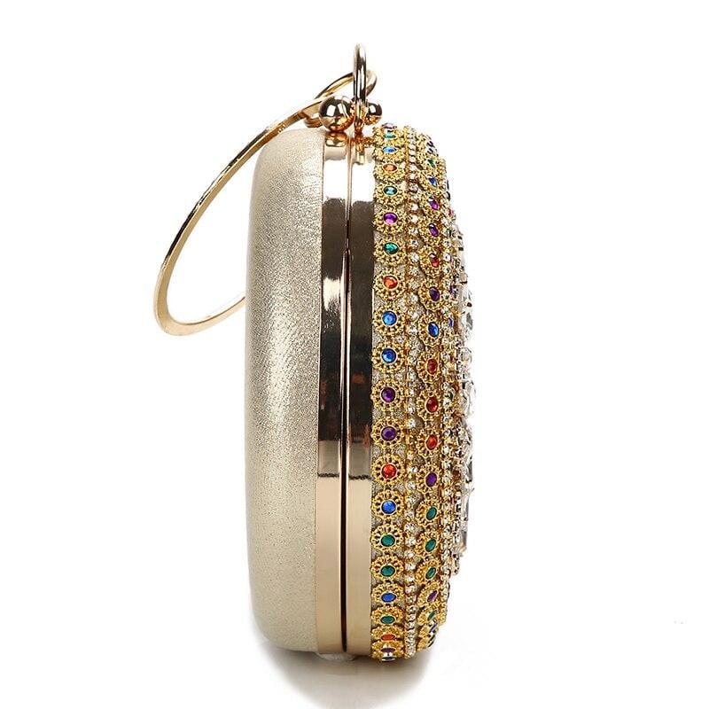 Colorful Rhinestone Crystal Round Ball Clutch bags WAAMII   