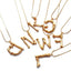 Cowrie Shell 26 Alphabet Letter Initial Pendant Necklaces-18K Gold Plated Jewelry WAAMII   