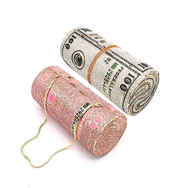 Crystal Bling Dollar Bill Money Clutch Purse Handbag-WM79 - - Luxury bags by WAAMII