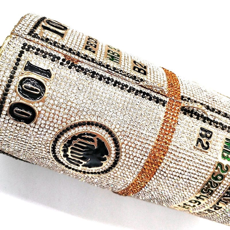 Crystal Bling Dollar Bill Money Clutch Purse Handbag-WM79 bags WAAMII   