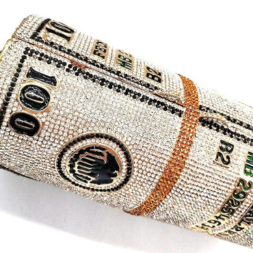 Crystal Bling Dollar Bill Money Clutch Purse Handbag-WM79 - - Luxury bags by WAAMII