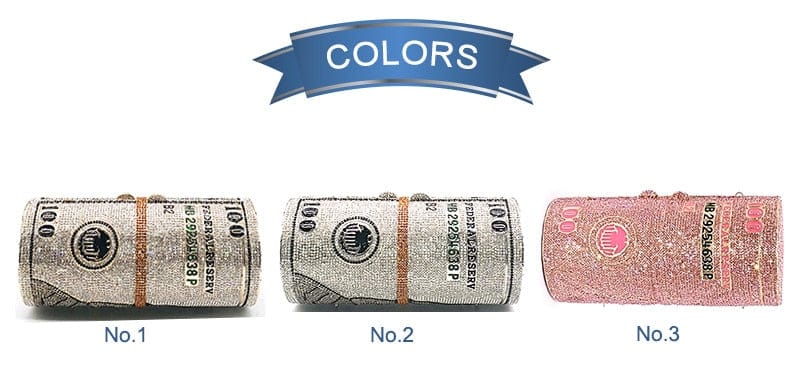 Crystal Bling Dollar Bill Money Clutch Purse Handbag-WM79 - - Luxury bags by WAAMII