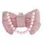 Crystal Butterfly Knot Clutch with Pearl Chain bags WAAMII Pink With pearl chains 