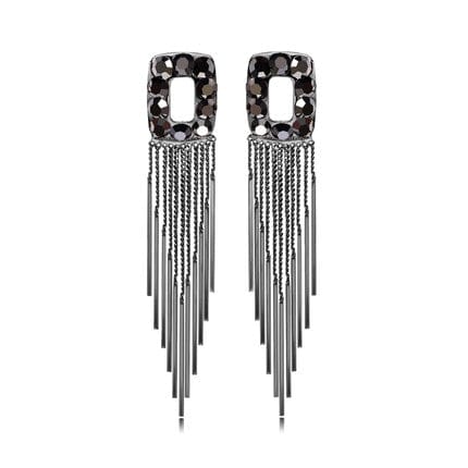 Crystal Diamond Long Tassel Earrings - - Luxury Jewelry by WAAMII