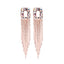 Crystal Diamond Long Tassel Earrings Jewelry WAAMII Rose Gold  
