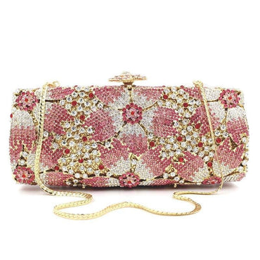 Crystal Flower Bridal Clutch Rhinestone Evening Bag - - Luxury bags by WAAMII