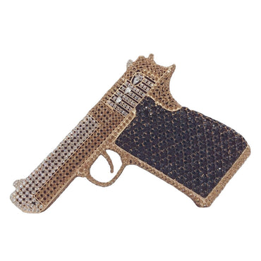 Crystal Gun Shaped Purse Pistol Style Glittering Evening Clutch - - Luxury bags by WAAMII