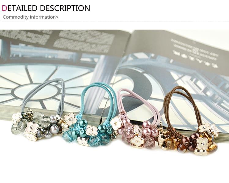Crystal Head Ties Rope Elastic Hair Bands Accessories WAAMII   