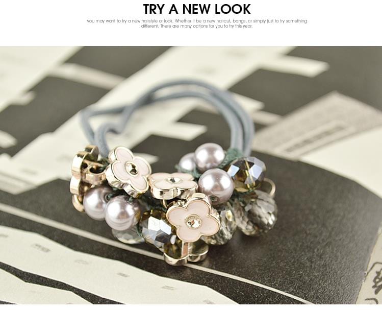 Crystal Head Ties Rope Elastic Hair Bands Accessories WAAMII   