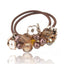 Crystal Head Ties Rope Elastic Hair Bands Accessories WAAMII Brown  