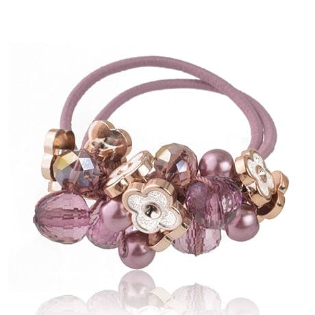 Crystal Head Ties Rope Elastic Hair Bands Accessories WAAMII Purple  
