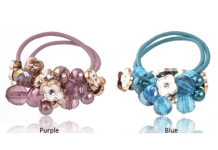 Crystal Head Ties Rope Elastic Hair Bands Accessories WAAMII   