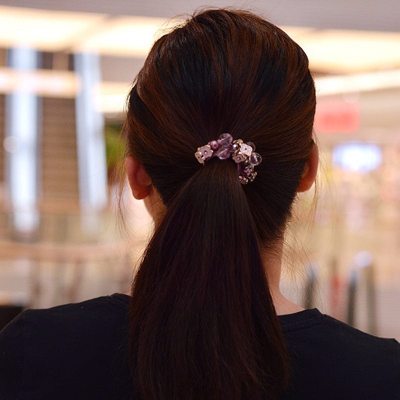 Crystal Head Ties Rope Elastic Hair Bands Accessories WAAMII   