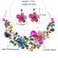 Crystal Rhinestones Flower Statement Necklace Earrings Set  Luxury Bridal Jewelry Sets Jewelry WAAMII   
