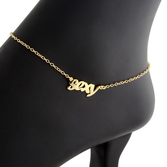Custom Jewelry Personalized Bracelets Ankle Bracelet Alphabet Anklet Jewelry WAAMII   