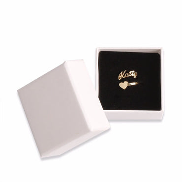 Custom Ring Gold Heart Name Ring Personalized Spiral Style Name - - Luxury Jewelry by WAAMII