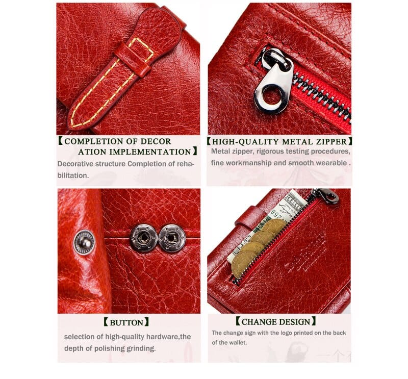 Cutest Genuine Leather Burgundy Mini Purse Wallet bags WAAMII   