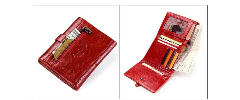 Cutest Genuine Leather Burgundy Mini Purse Wallet bags WAAMII   