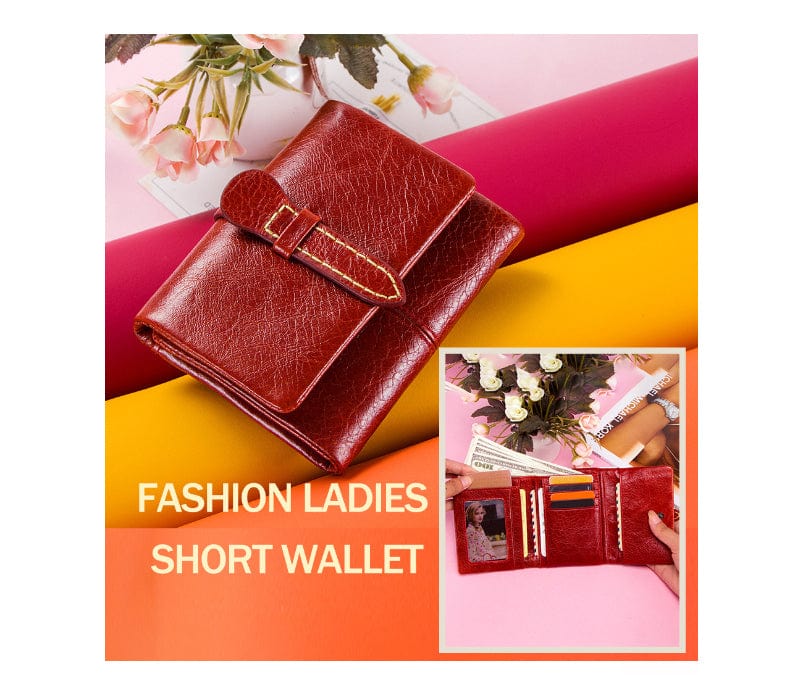 Cutest Genuine Leather Burgundy Mini Purse Wallet bags WAAMII   