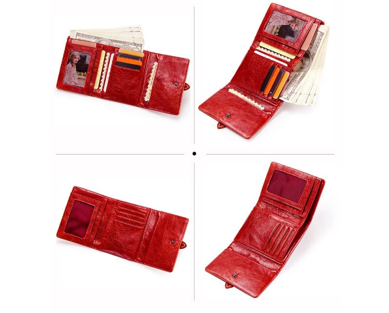 Cutest Genuine Leather Burgundy Mini Purse Wallet bags WAAMII   